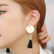 Korea fashion jewelry Joker round long black flow Su Er earrings new style elegant ladies earrings women decorated