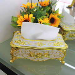高档欧式锌合金纸巾盒 创意玫瑰花抽纸盒家用客厅厕所纸巾筒车用