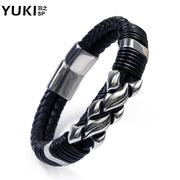 YUKI Korean rope bracelet fashion woven leather men boys and girls the simple wrist accessory jewelry