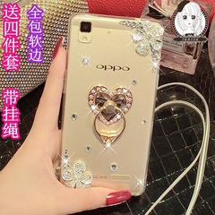 oppo r7手机壳 oppor7t水钻保护壳 r7c女款软外壳指环支架潮全包