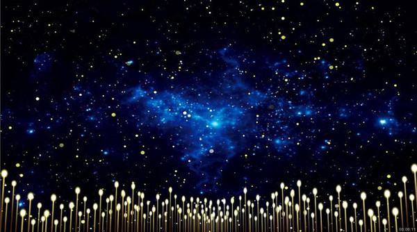 唯美梦幻粒子星空粒子下落高端婚礼婚庆led大屏幕背景视频素材
