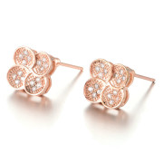 Good Stud female four-leaf clovers of Auricular acupuncture zircon ear Korean fashion jewelry heart-wild earrings-mail