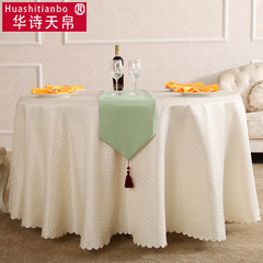 欧式餐厅大圆桌桌布台布布艺长方形餐桌桌布茶几布欧式红白色