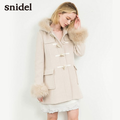 snidel 2016秋冬新品 牛角扣毛领连帽外套（商场同款）