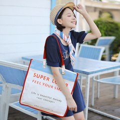韩国简约单肩包女文艺帆布袋包韩版大学生女包大容量大包包手提袋