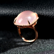 Very Thai 925 Silver ring rose gold-plated Crystal fashion jewelry gemstone rings women