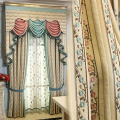 贵妇纺美式乡村雪尼尔窗帘定制客厅卧室落地窗田园遮光窗帘成品