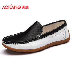 Aucom leather men's shoes new 2015 circle caps foot tide mixed colors daily leisure light men's shoes shoes