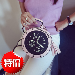 gucci g timeless腕表 2020新款韓版流蘇小圓包鐘表斜挎包單肩包女迷你圓形手提包手機包 腕錶