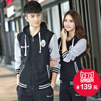 <em>2015</em>秋<em>冬季</em>情侣运动套装男士运动服女休闲长