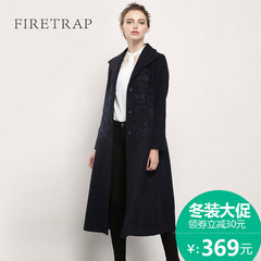 Firetrap欧美高端刺绣羊毛呢子大衣2016冬季新款毛呢外套女长款