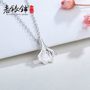 925 Silver necklace old silver Pu female original Ginkgo leaf necklace silver Korea fashion silver jewelry necklace women