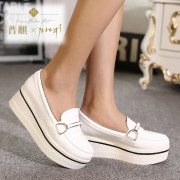 Puqi new stylish shoes, thick-soled platform pedals lazy people waterproof low round caps foot leisure shoes