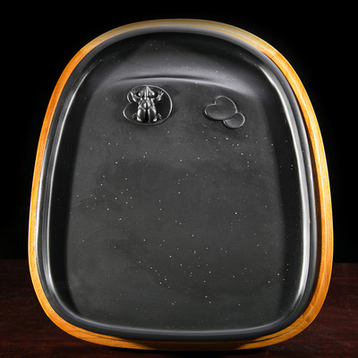 潘家兴作品 龙尾金星 蛙声一片 歙砚珍品 八百砚庄出品