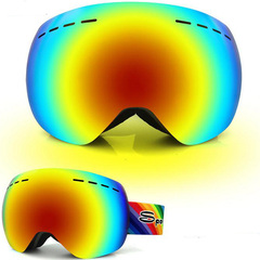 埃迪狐 滑雪镜男女可换镜片 2015新款大球面双层防雾滑雪眼镜 潮