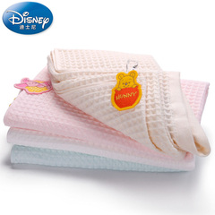 迪士尼Disney小熊维尼中空纱华夫格纯棉浴巾 宝宝婴儿童蜂巢 超柔