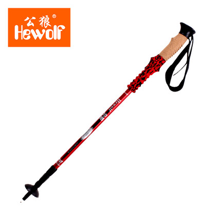 公狼登山杖7075戶外拐杖手杖 折疊伸縮爬山棍裝備 直柄超輕行山杖 - 20034416841