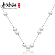 Old silver Pu synthetic Pearl Necklace 925 Silver women Korea fashion jewelry short clavicle chain gift