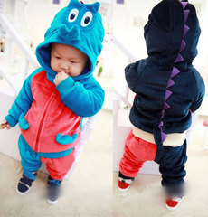 儿童宝宝童装冬装男童1-2-3-4-5岁韩版加绒加厚卡通卫衣两件套装