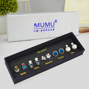 Mu-Mu-jewelry earrings Korea temperament female 5 piece set gift box earrings are hypoallergenic contracted Japanese and Korean earrings 959