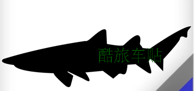 汽车贴纸 鲨鱼 深潜俱乐部 反光 车贴 遮盖划痕 贴纸 拉花定制