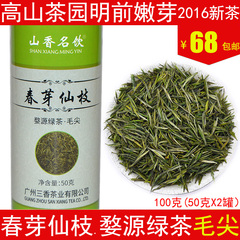 山香名饮 春芽仙枝 明前高山茶 毛尖茶叶 婺源茗眉绿茶 100克包邮