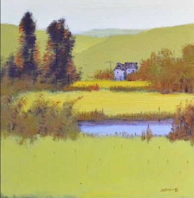 粟多辉《金黄的稻田》专职风景画家