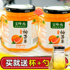 赠勺 宜蜂尚蜂蜜柚子茶460g*2瓶 韩国风味 蜜炼水果茶冲饮 冬季