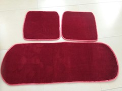 地毯式汽车坐垫无靠背小三件通用冬季红色毛绒加厚保暖车垫子包邮