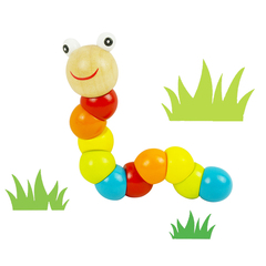 木制儿童百变扭扭虫 木质彩虹毛毛虫 益智玩具0-1-2-3岁宝宝