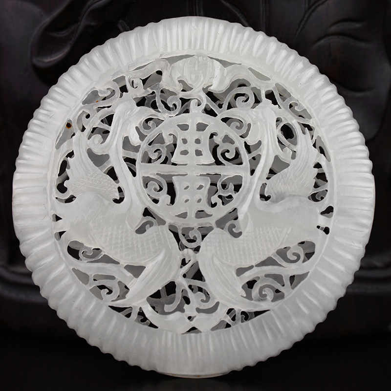 玉雕名家钟山作品 和田玉籽料白玉镂空雕佩饰挂件 苏工 26克