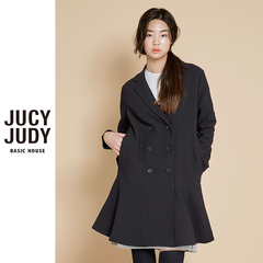 Jucy Judy百家好秋冬中长款风衣休闲韩版外套大衣女JPCA623A#