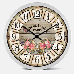 爱时达复古欧式钟表石英钟创意静音挂钟客厅时尚时钟个性钟表