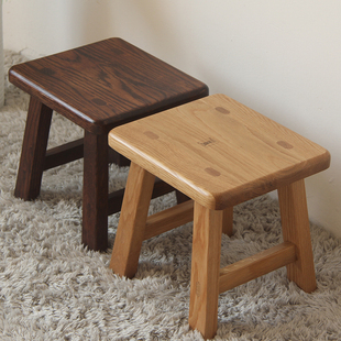 hg白橡木小板凳家用矮凳实木方凳大人儿童创意客厅木头木凳小凳子