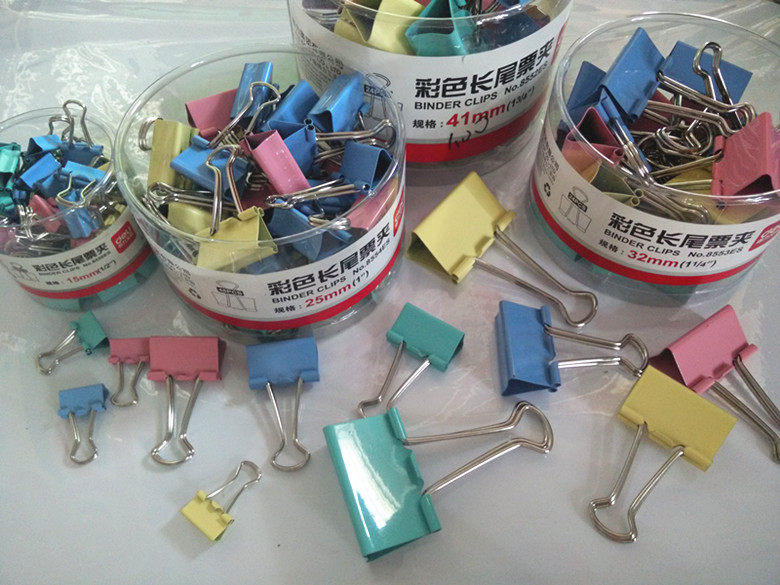 deli/得力 彩色长尾票夹 4色装 文件夹收纳小帮手