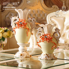 欧式家居花瓶创意简约客厅餐桌电视柜陶瓷装饰品落地插花器摆件