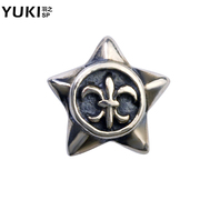 YUKI men''s white fungus nails 925 Silver Korea fashion men''s accessories single star Ding Yin girls ear jewelry