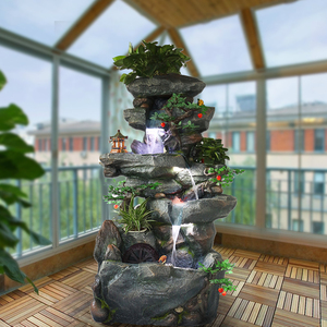 大欧式流水喷泉落地假山盆景阳台客厅水景摆件鱼缸室内加湿器摆件