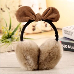韩版新款可爱兔耳朵蝴蝶结耳套女士冬季仿兔毛超大耳暖保暖耳罩