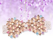 Baojing Korean hair accessories Barrette hair clip bow clip headgear Korea rhinestone women''s headwear spring clip ponytail holder