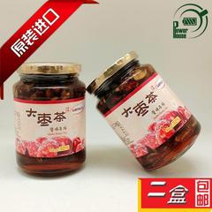 品利真鲜蜂蜜大枣红枣茶550g韩国进口女性果肉冲调饮品料2瓶包邮