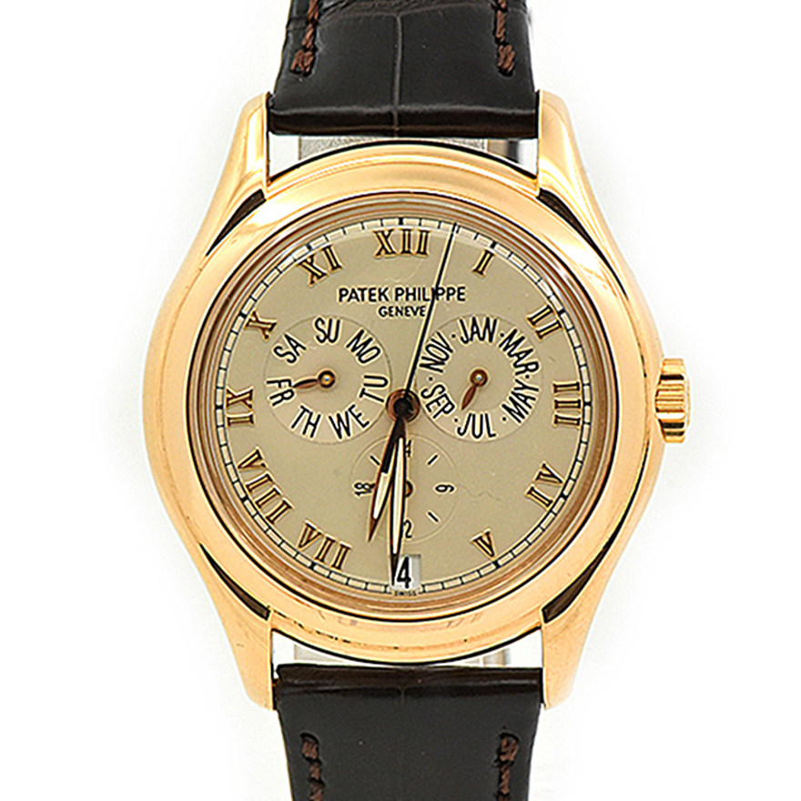 [二手正品][95新]百达翡丽复杂功能5035机械玫瑰金男表