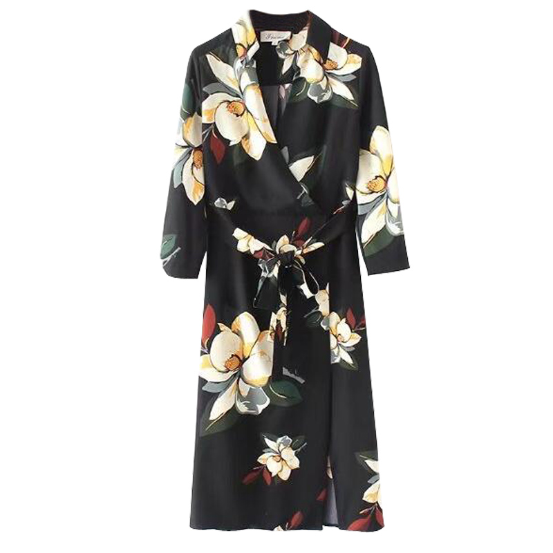 大花连衣裙欧美