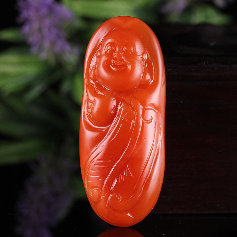 20.43克 南红玛瑙笑佛 佛引福来挂件/项链