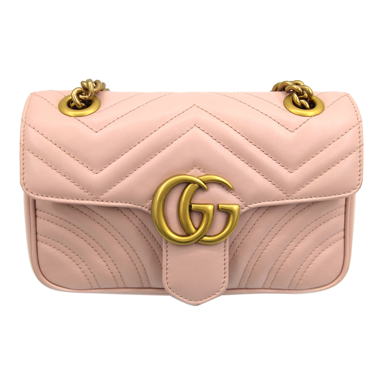 [9.8新]古奇gucci 女士粉色marmont单肩包