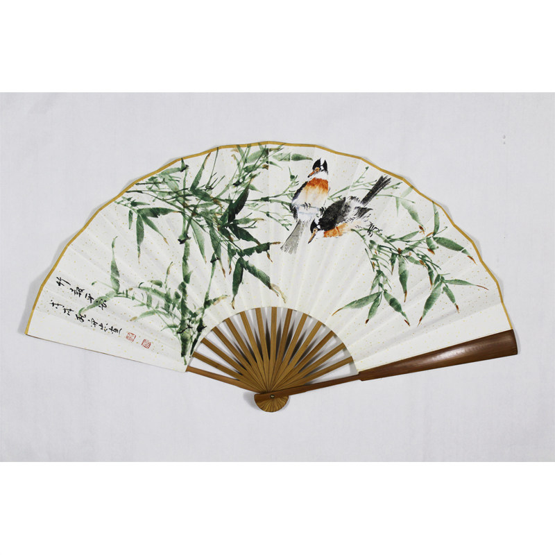 省美协 许守忠《折扇》 精品花鸟 直径 33cm c65