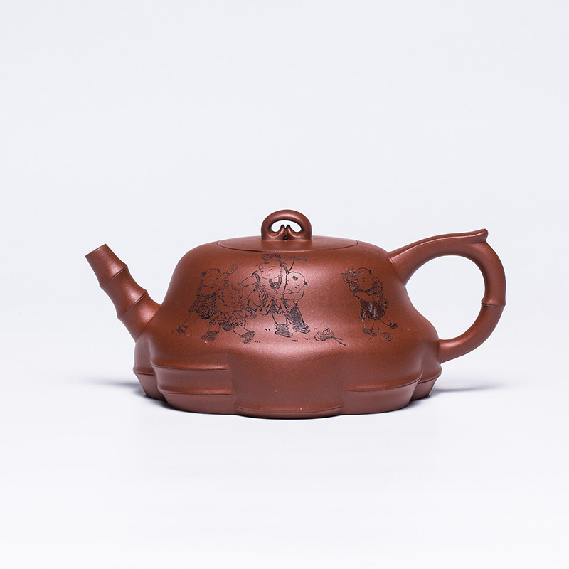 工艺美术师 储国峰 如意竹 宜兴紫砂壶全手工原矿底槽清