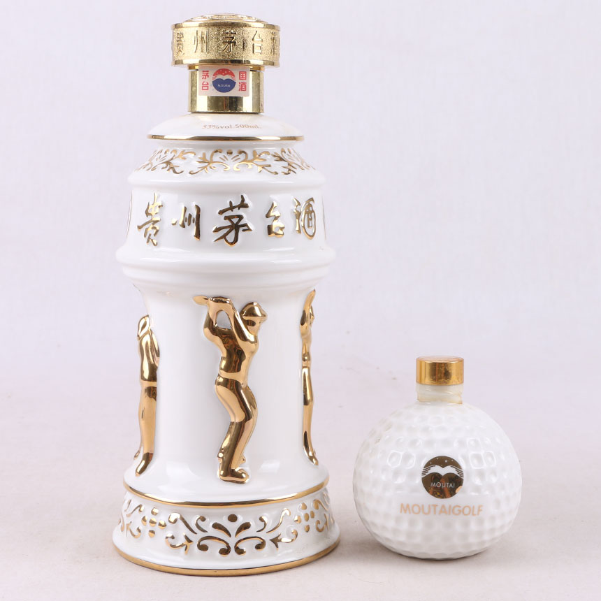 【久通e】2011年豪华礼盒装茅台高尔夫礼品酒一盒 500ml 90ml