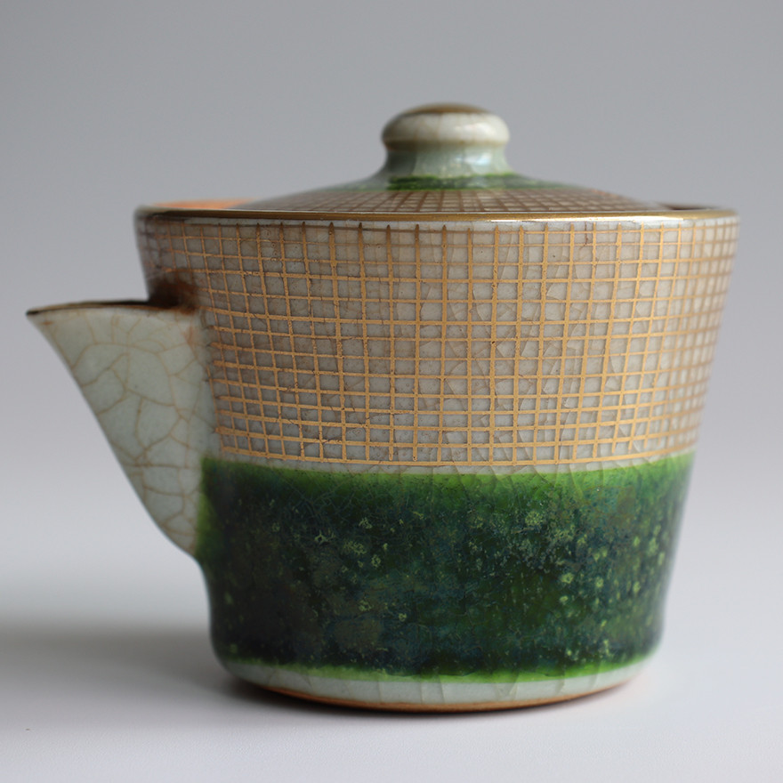 九谷烧彩绘描金茶器 八件套 日本流入珍品18072351