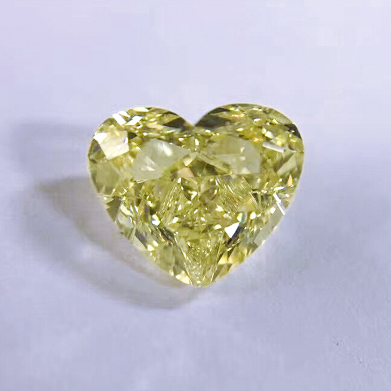 gia证书1.01ct fiy浓彩黄色 si2净度 心形 黄钻 天然钻石